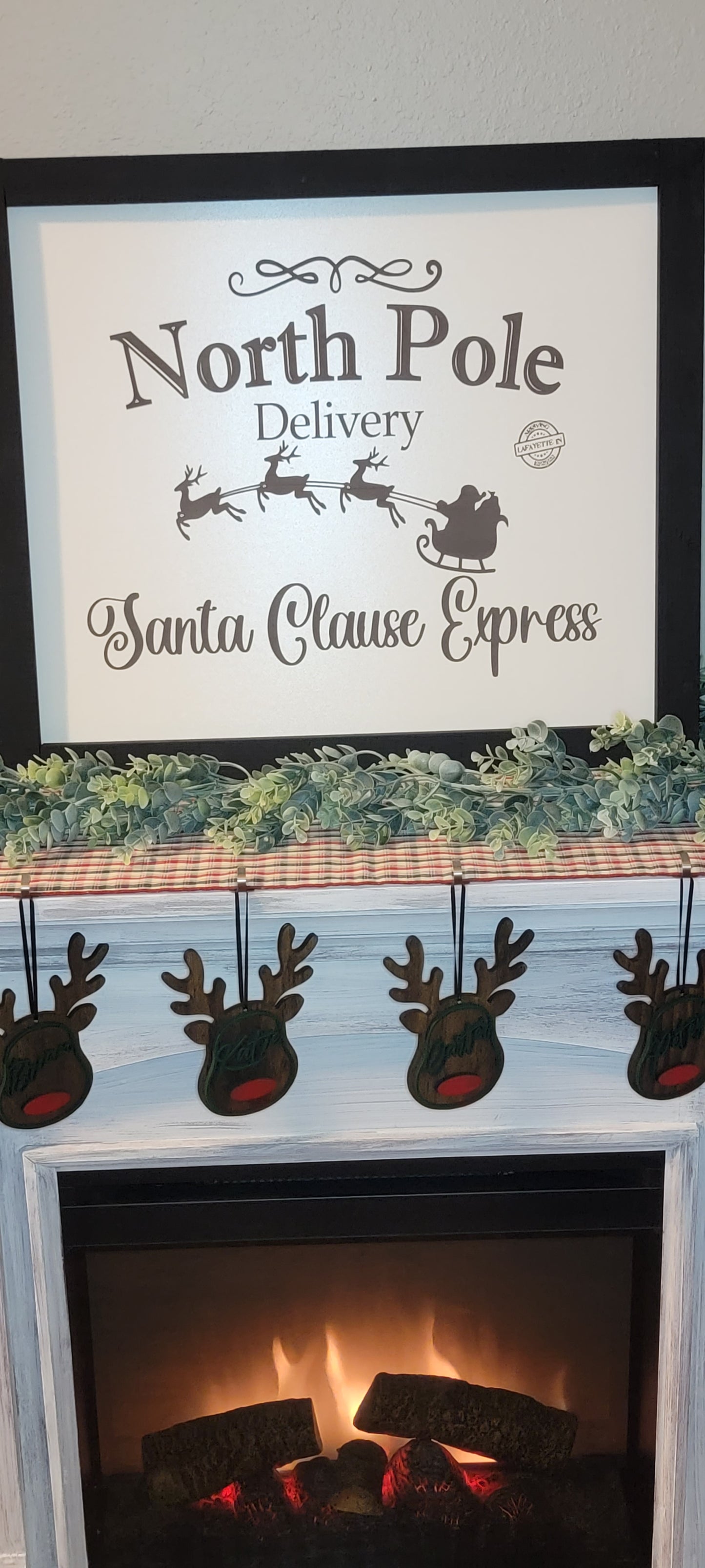 North Pole Delivery framed sign