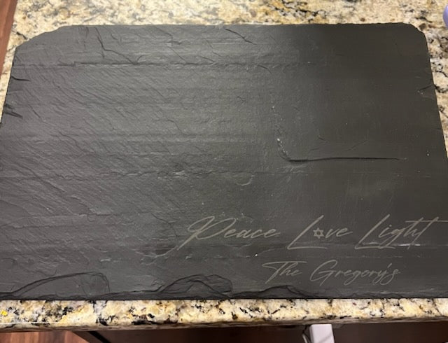 Personalized Hanukkah Menorah Slate