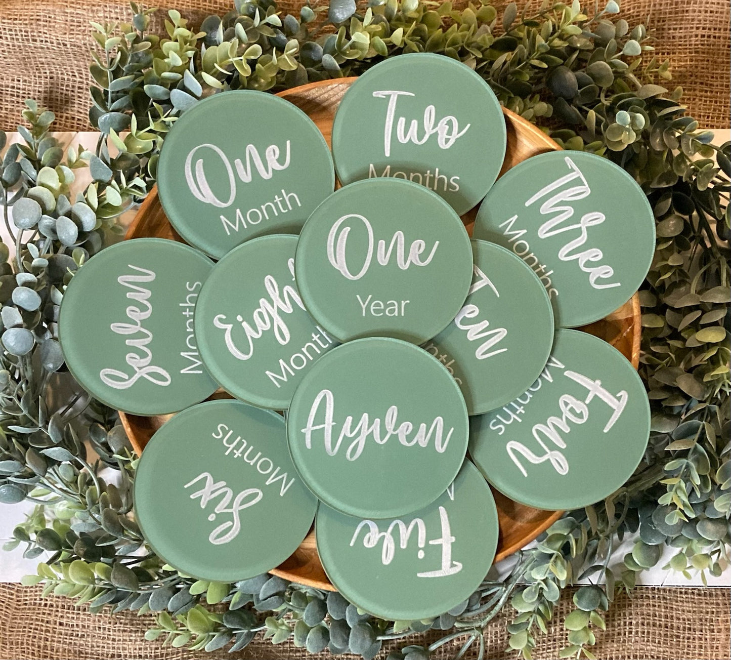 Acrylic Milestone Plates plus Name