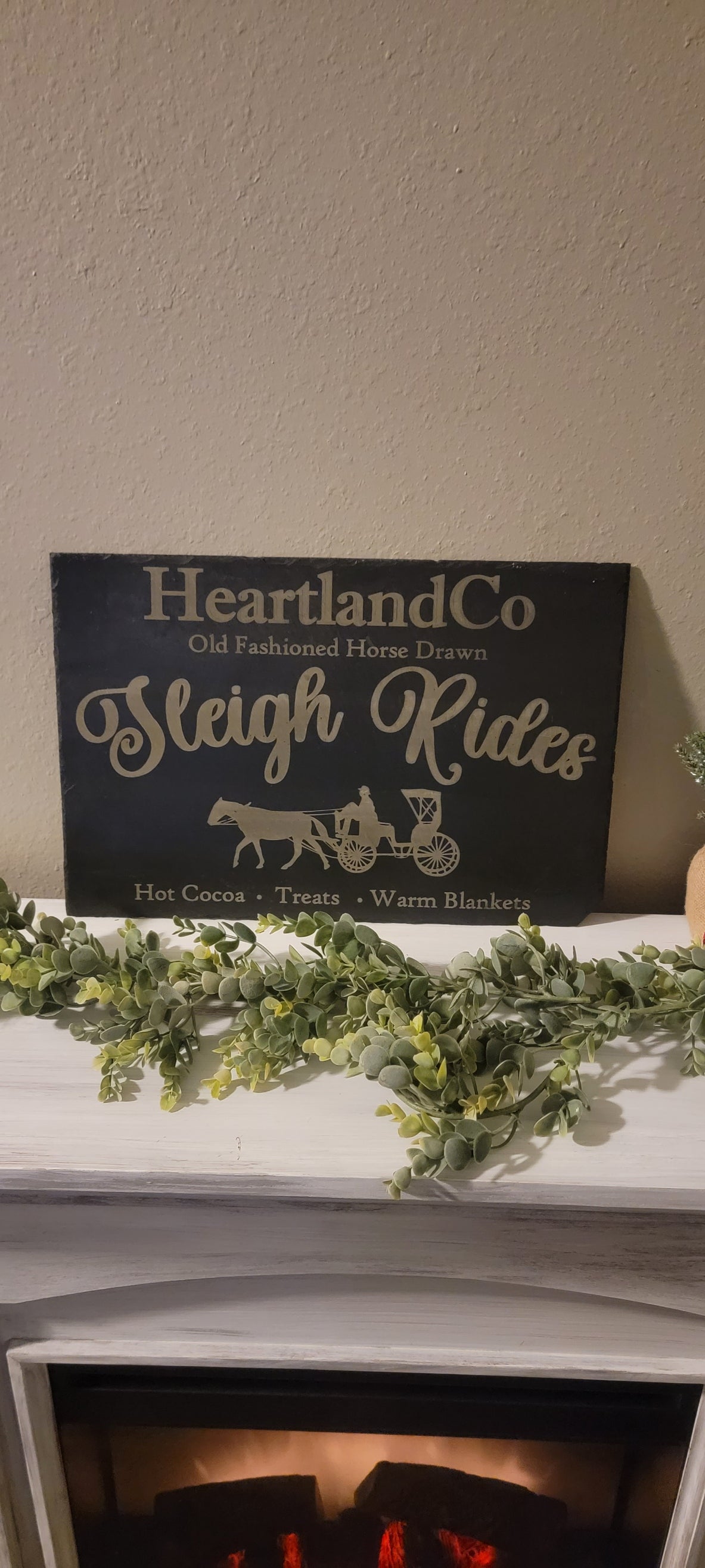 Sleigh Rides Slate Sign